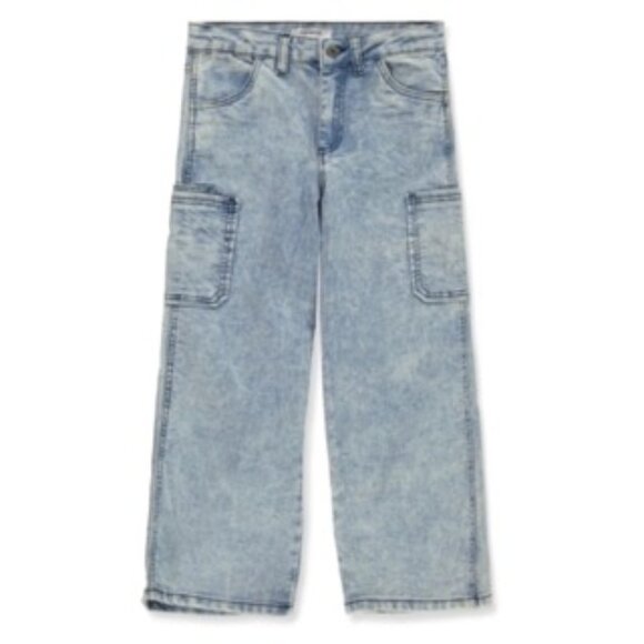 Steve Madden Other - Steve Madden Kids Wide Leg Cargo Acid Wash Jeans Big Girl's Size 10